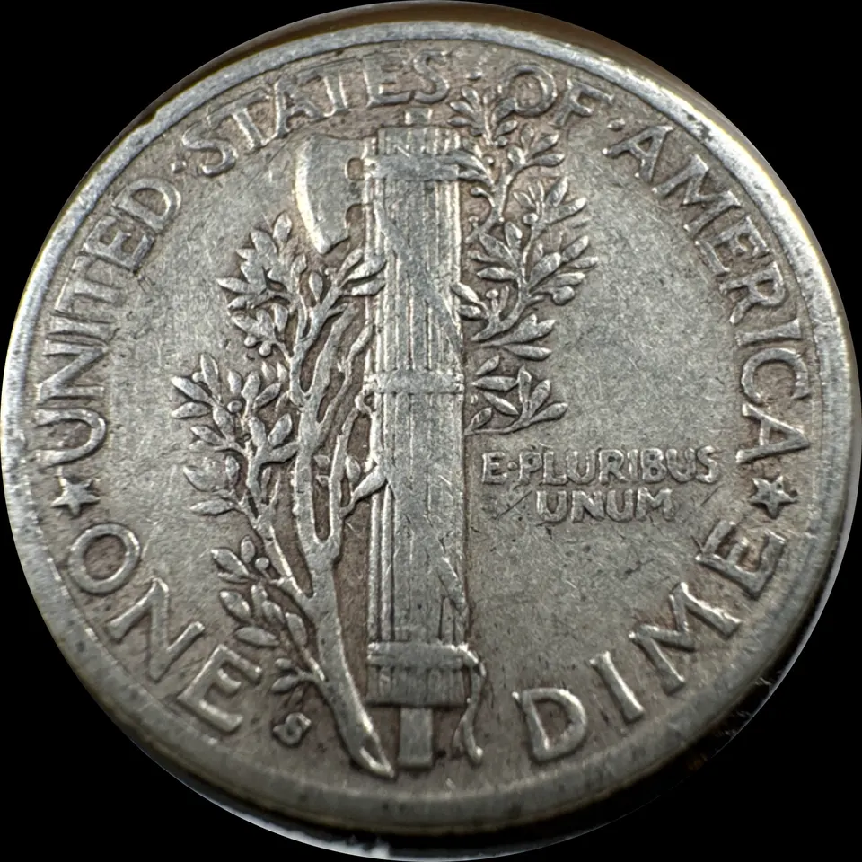 1941-S Mercury Dime Ungraded — back