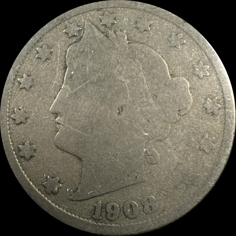 1908-P Liberty V Nickel Ungraded — front