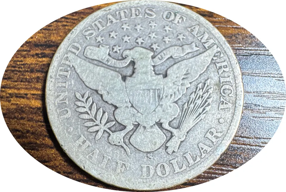 1906-S Barber Half Dollar Ungraded — back