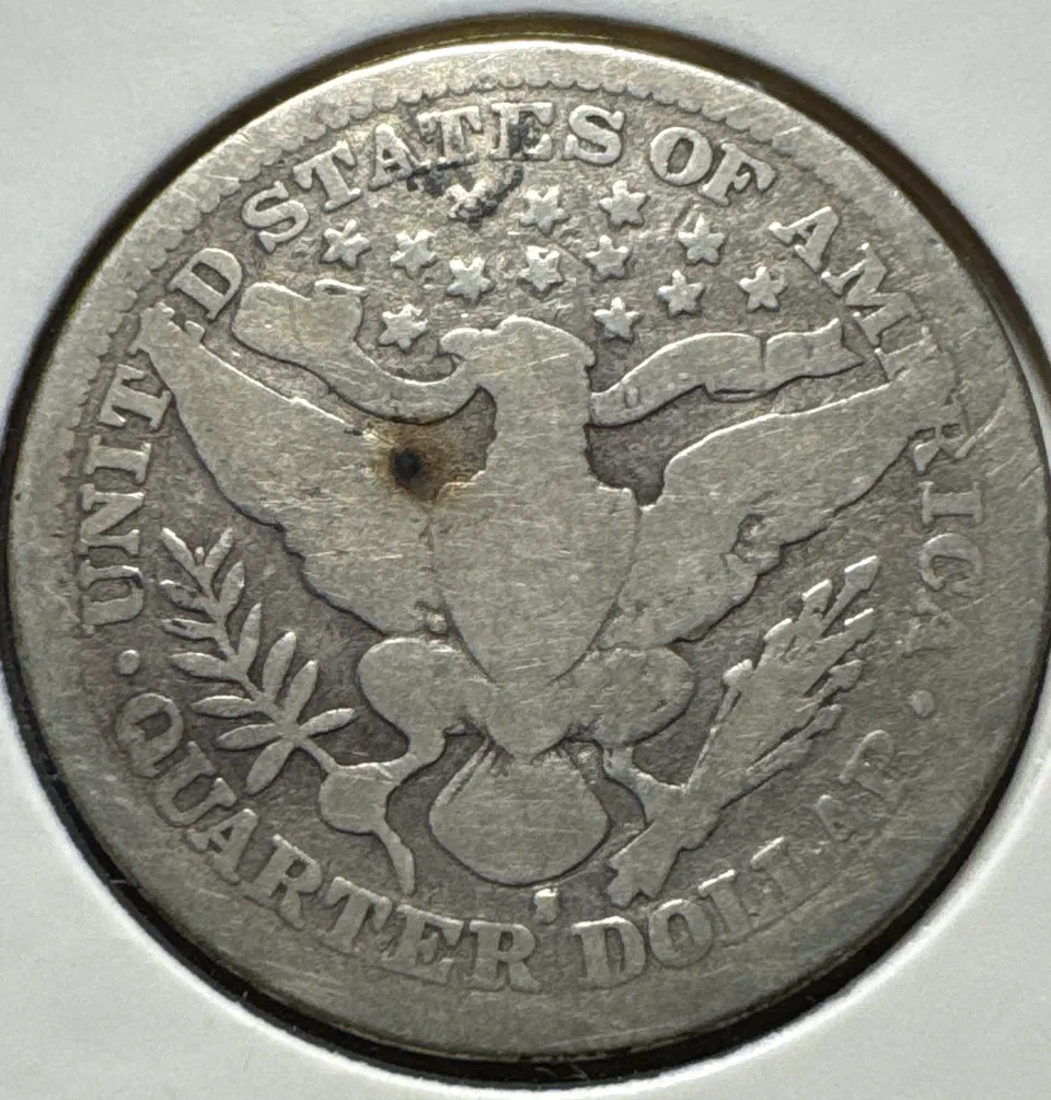 1909-S Barber Quarter Ungraded — back