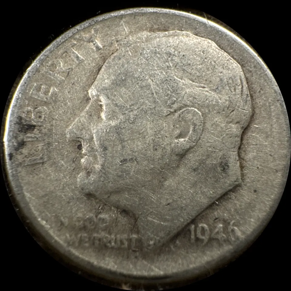 1946-D Roosevelt Dime Ungraded — front