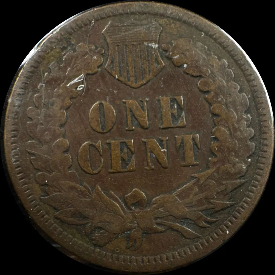1890-P Indian Head Cent Ungraded — back