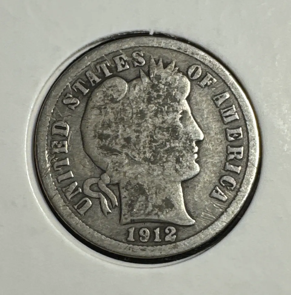 1912-P Barber Dime Ungraded — front