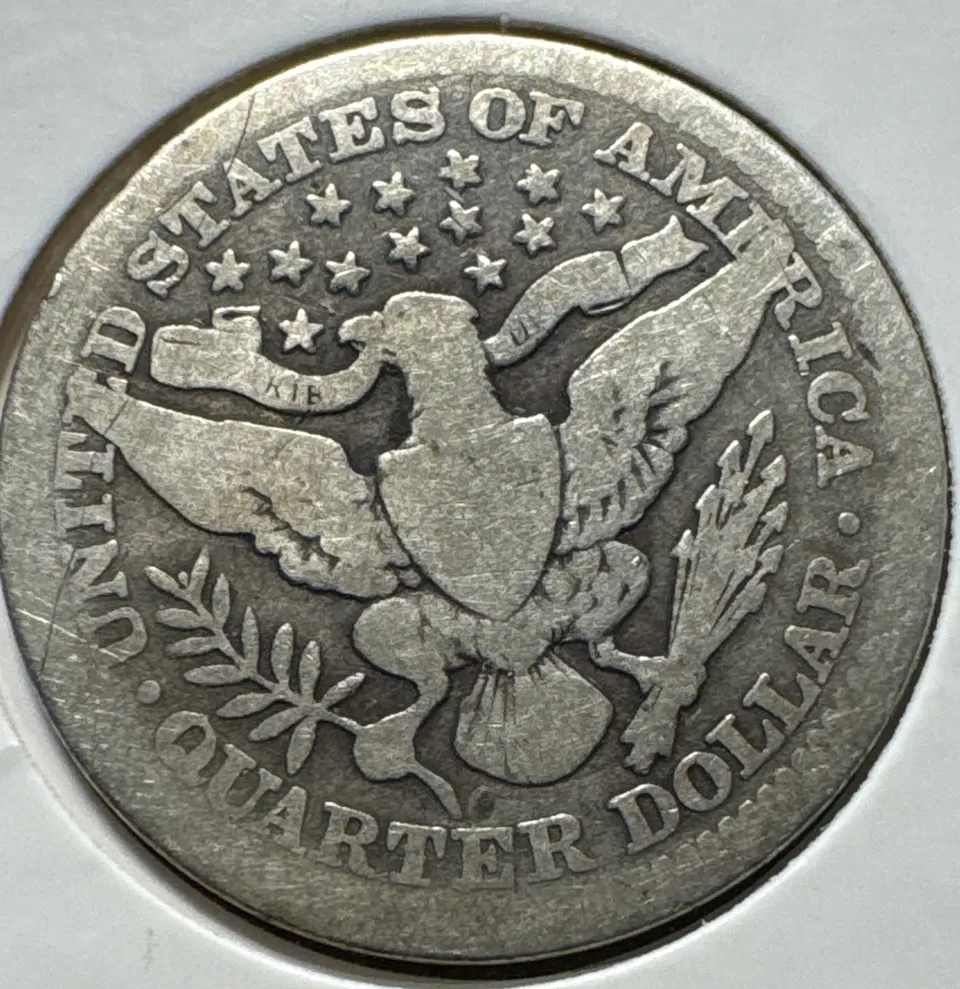 1914-P Barber Quarter Ungraded — back