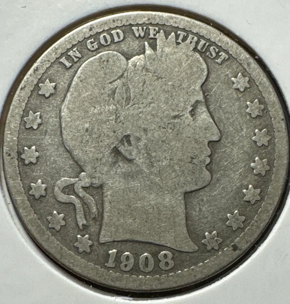 1908-D Barber Quarter Ungraded — front