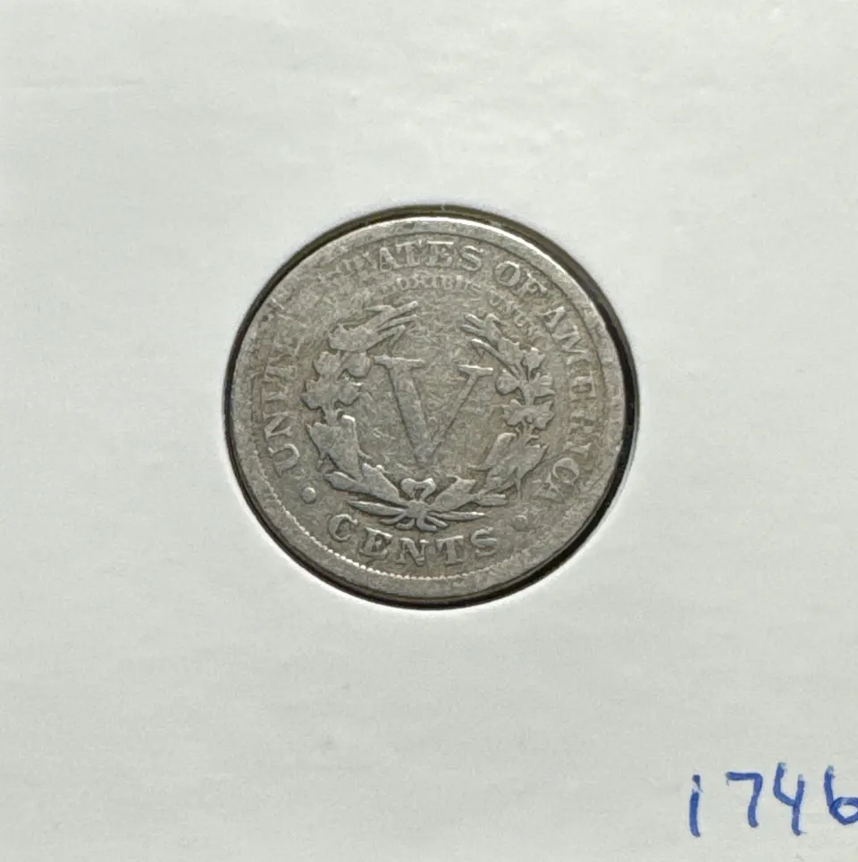 1908-P Liberty V Nickel Ungraded — back