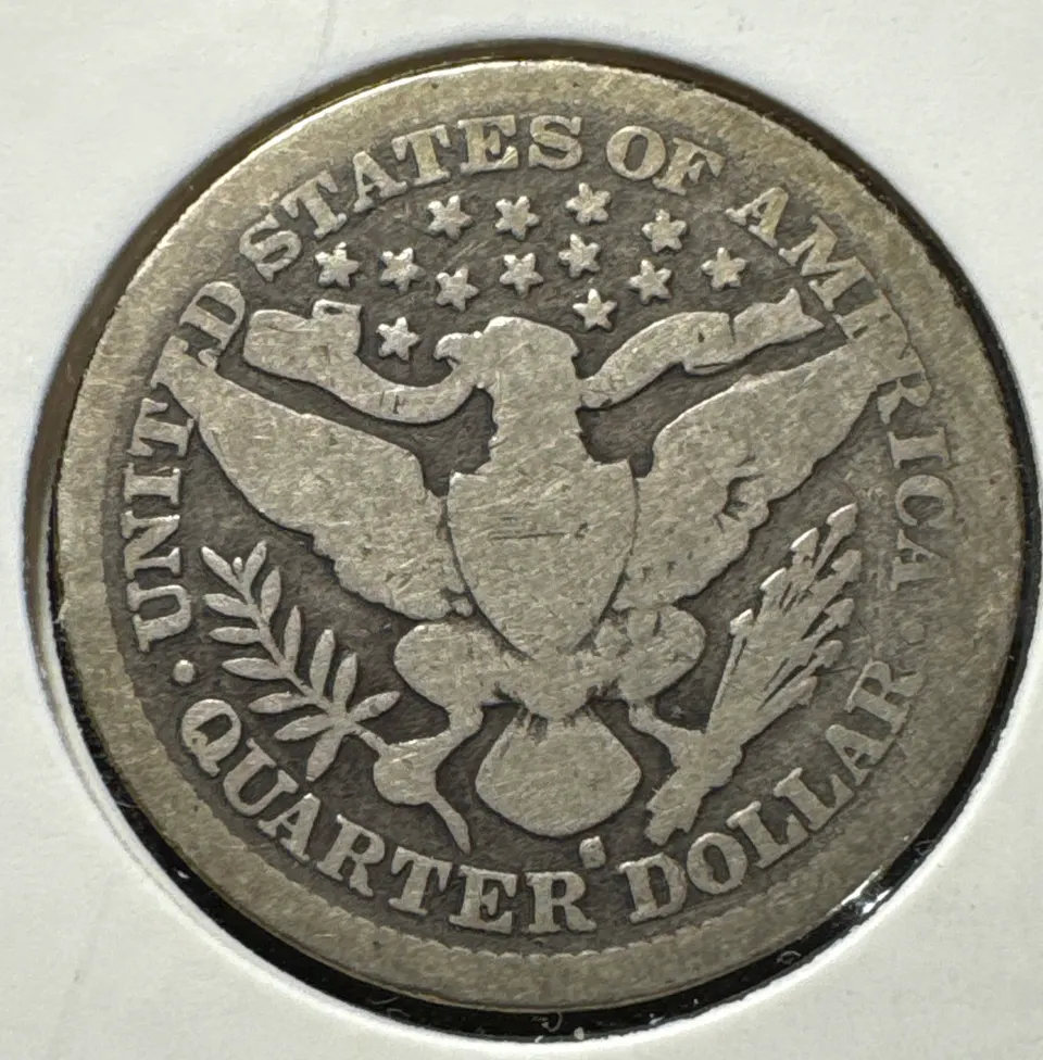 1900-S Barber Quarter Ungraded — back