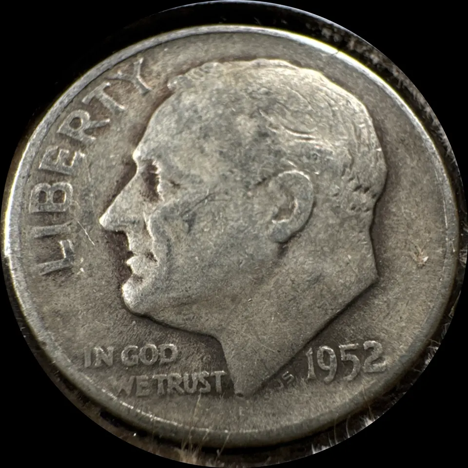 1952-S Roosevelt Dime Ungraded — front