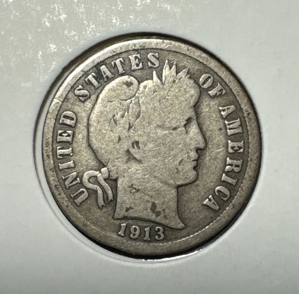 1913-P Barber Dime Ungraded — front