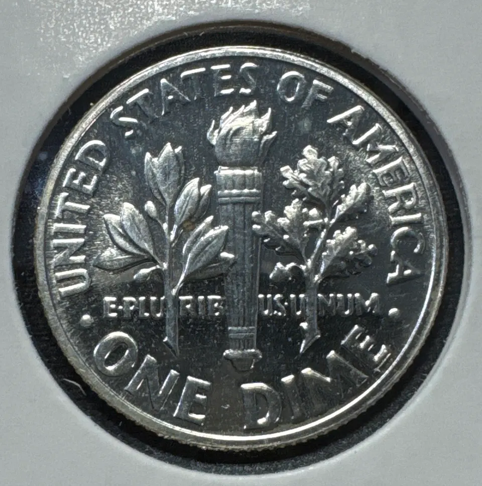 1963-P Roosevelt Dime Ungraded — back