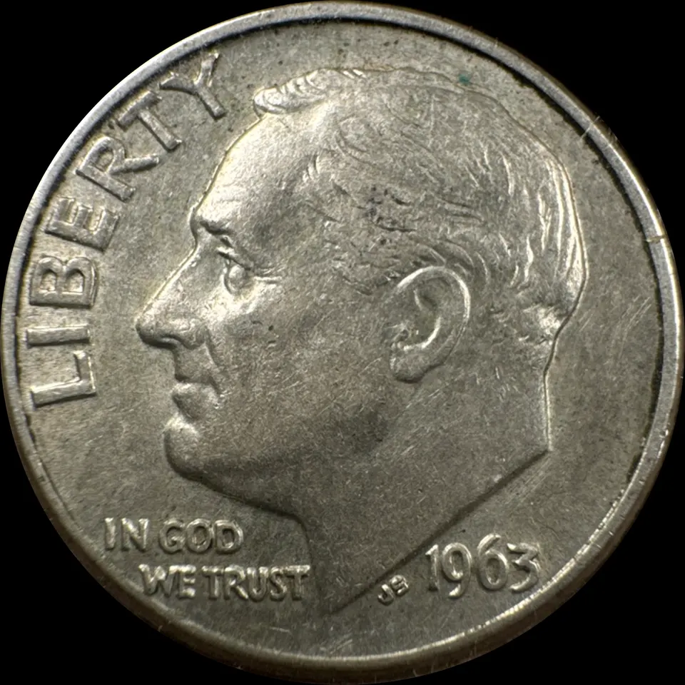 1963-D Roosevelt Dime Ungraded — front