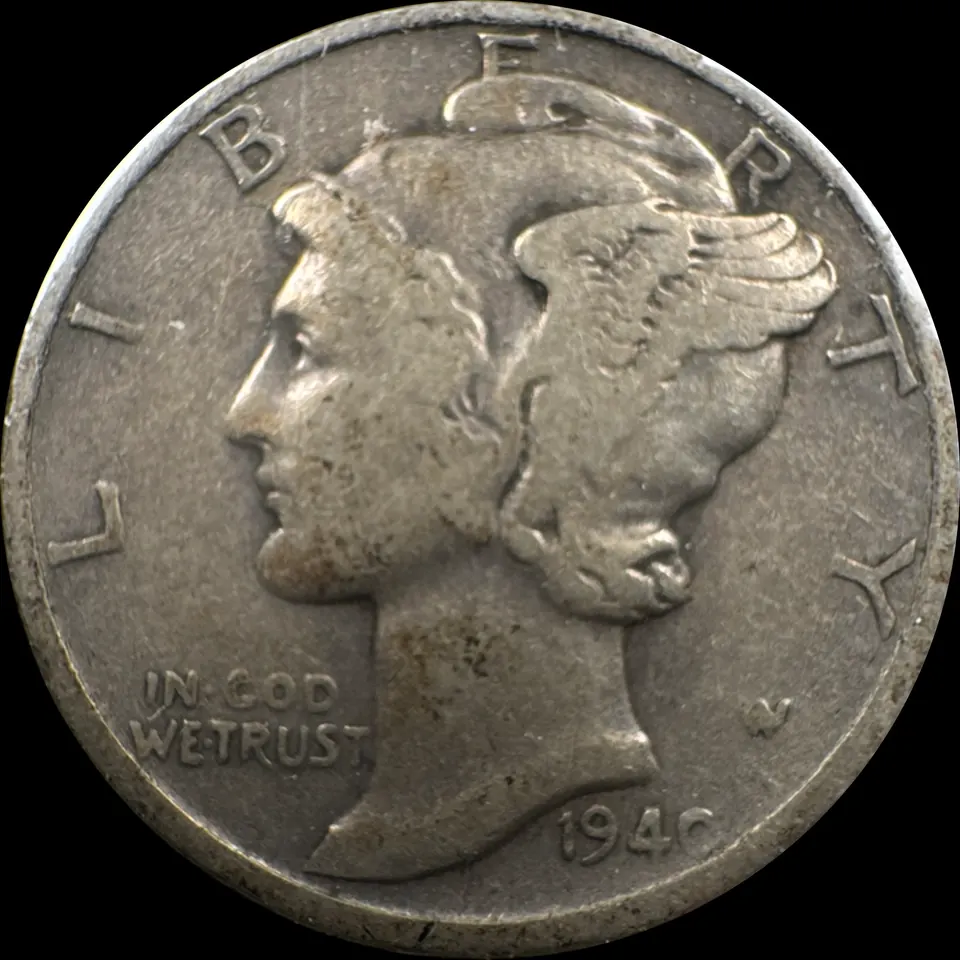 1940-S Mercury Dime Ungraded — front