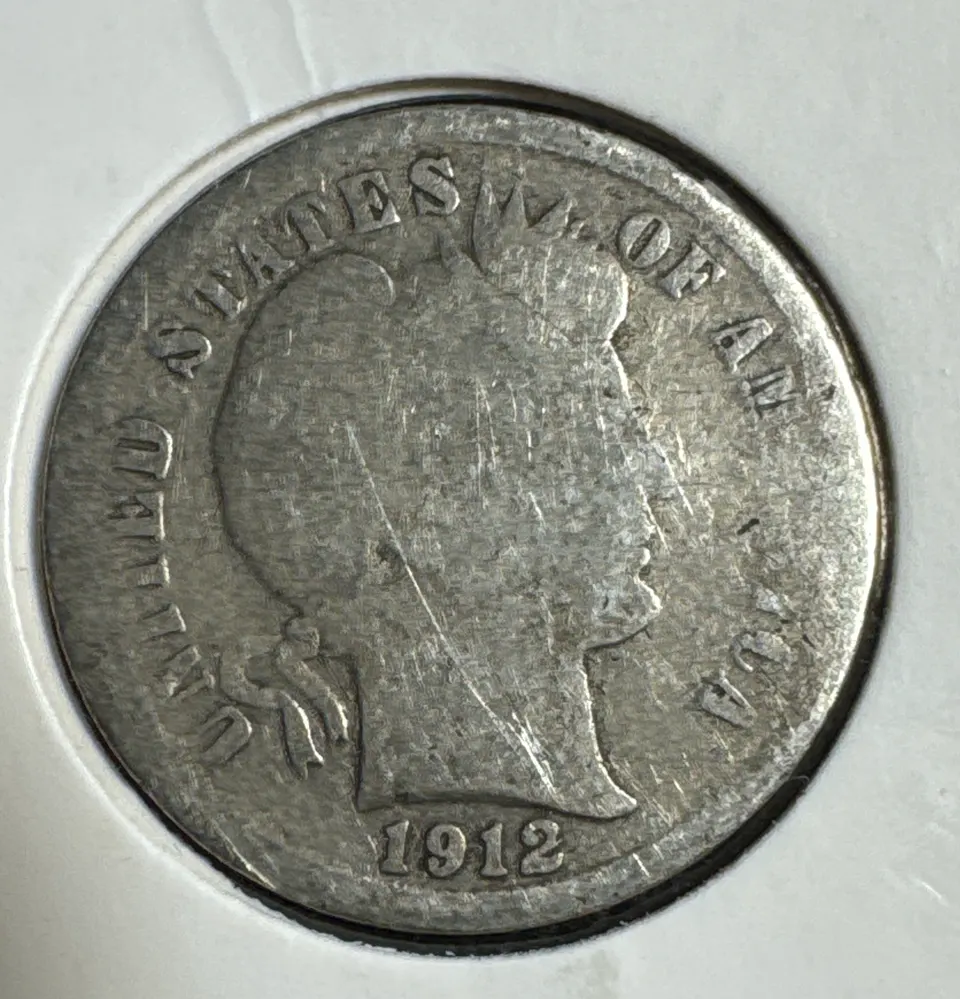 1912-S Barber Dime Ungraded — front