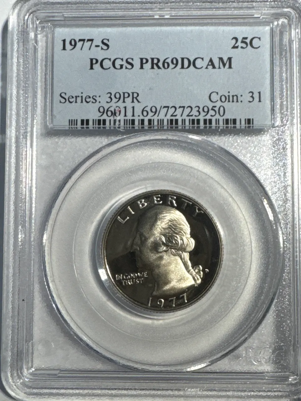1977-S Washington Quarter PR69 — front