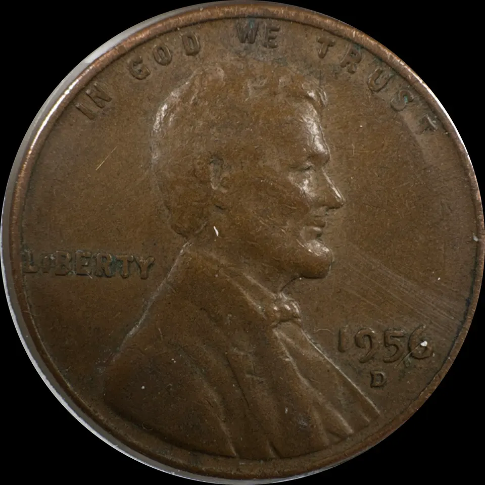 1956-D Lincoln Cent Ungraded — front