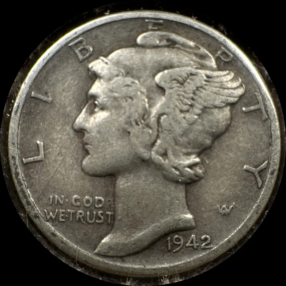 1942-D Mercury Dime Ungraded — front