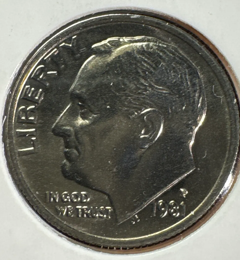 1981-P Roosevelt Dime Ungraded — front
