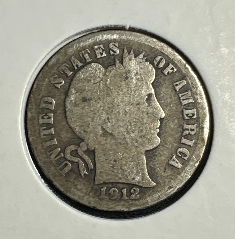 1912-D Barber Dime Ungraded — front