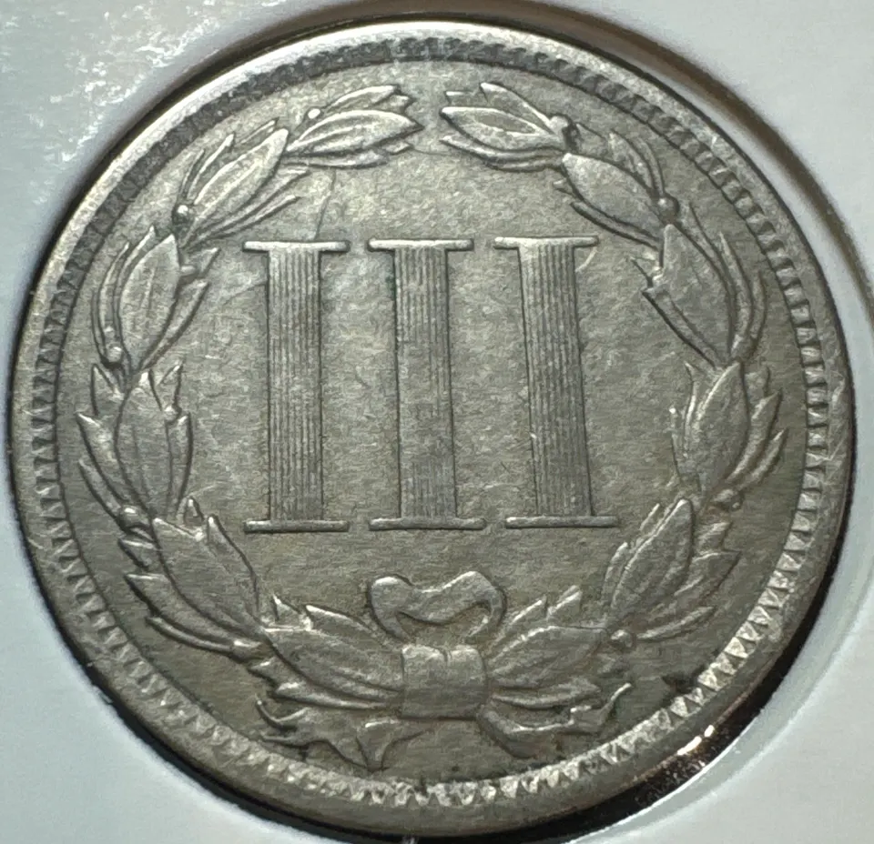 1869-P 3-Cent Nickel Ungraded — back