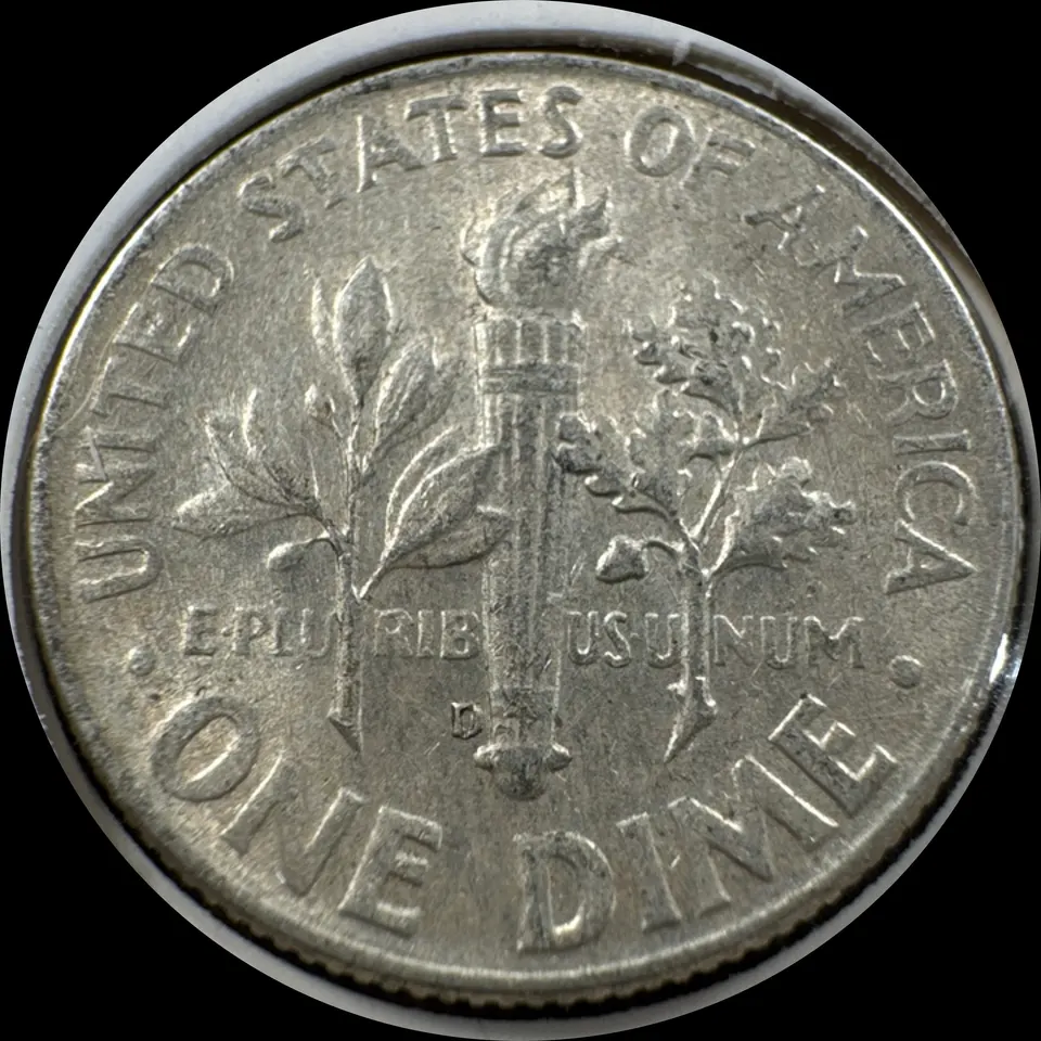 1964-D Roosevelt Dime Ungraded — back