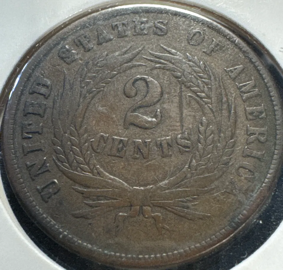 1864-P 2-Cent Piece Ungraded — back