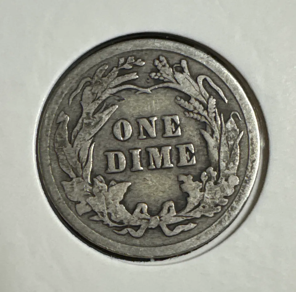 1912-P Barber Dime Ungraded — back