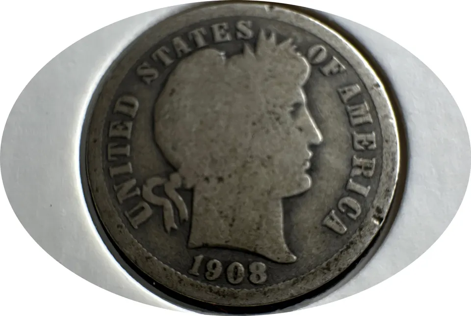 1908-P Barber Dime Ungraded — front