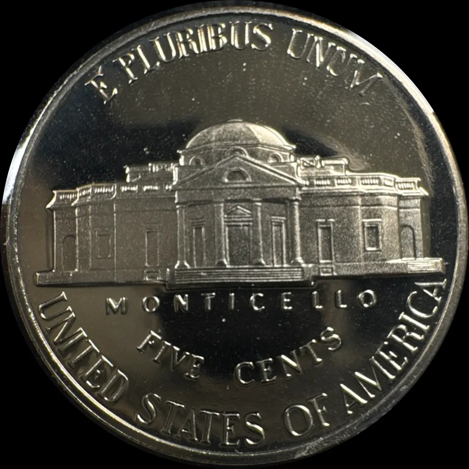 1992-S Jefferson Nickel Ungraded — back