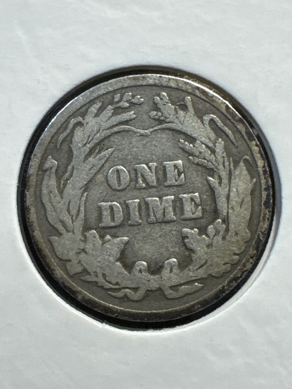 1902 Barber Dime Ungraded — back