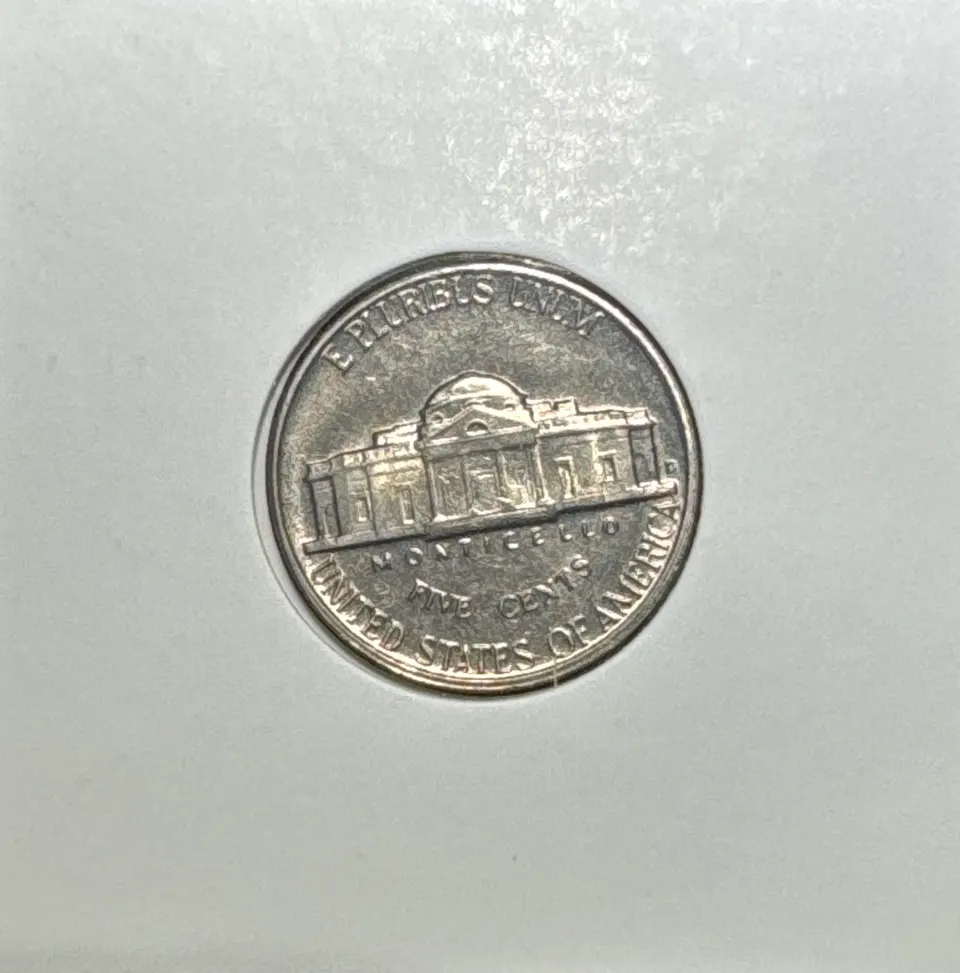 1960-D Jefferson Nickel Ungraded — back