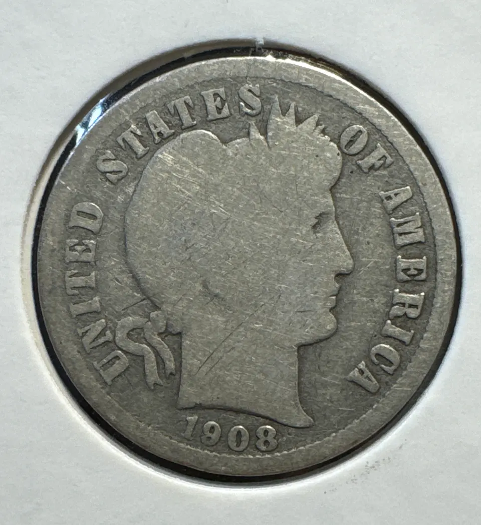 1908-D Barber Dime Ungraded — front