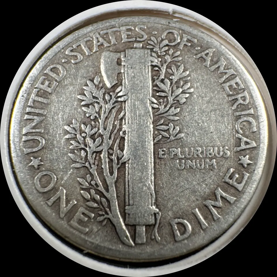 1942-P Mercury Dime Ungraded — back