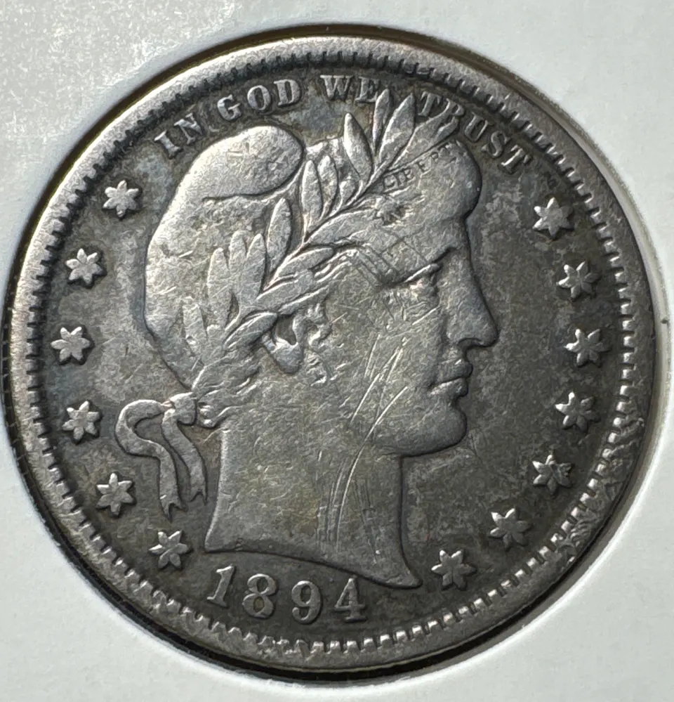 1894-P Barber Quarter Ungraded — front