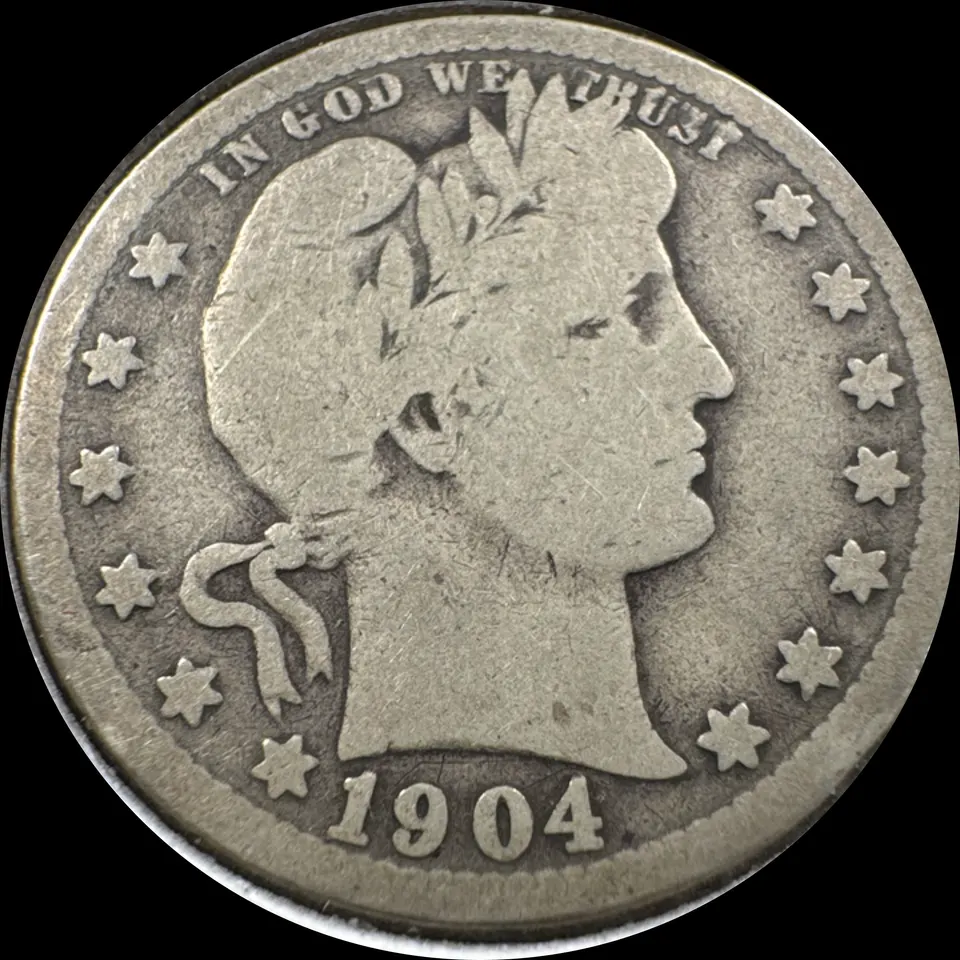 1904-P Barber Quarter Ungraded — front