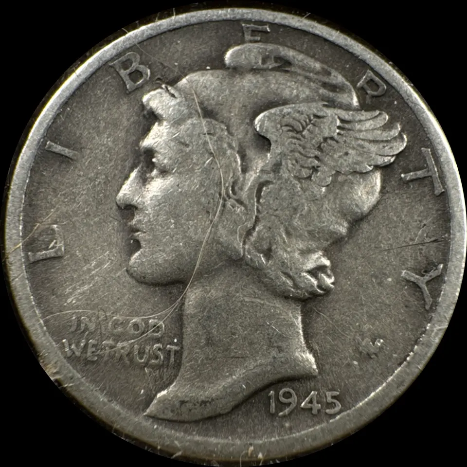 1945-S Mercury Dime Ungraded — front