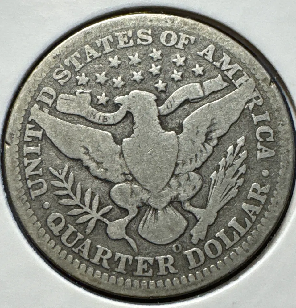 1907-O Barber Quarter Ungraded — back