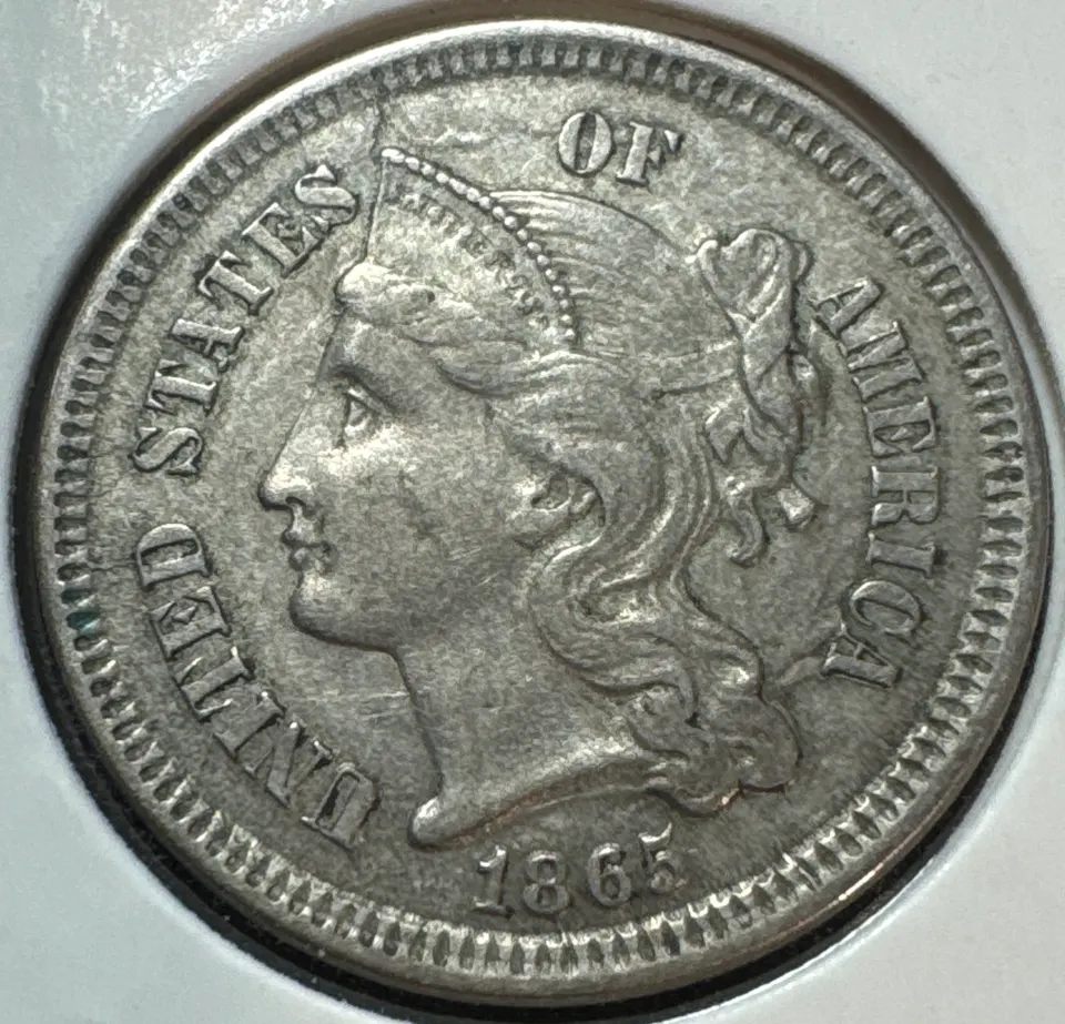 1865-P 3-Cent Nickel Ungraded — front