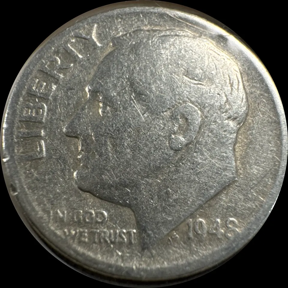 1948-P Roosevelt Dime Ungraded — front