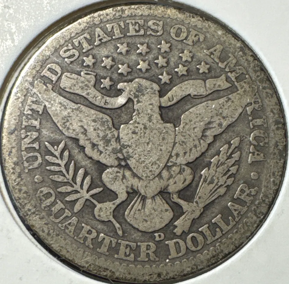 1914-D Barber Quarter Ungraded — back