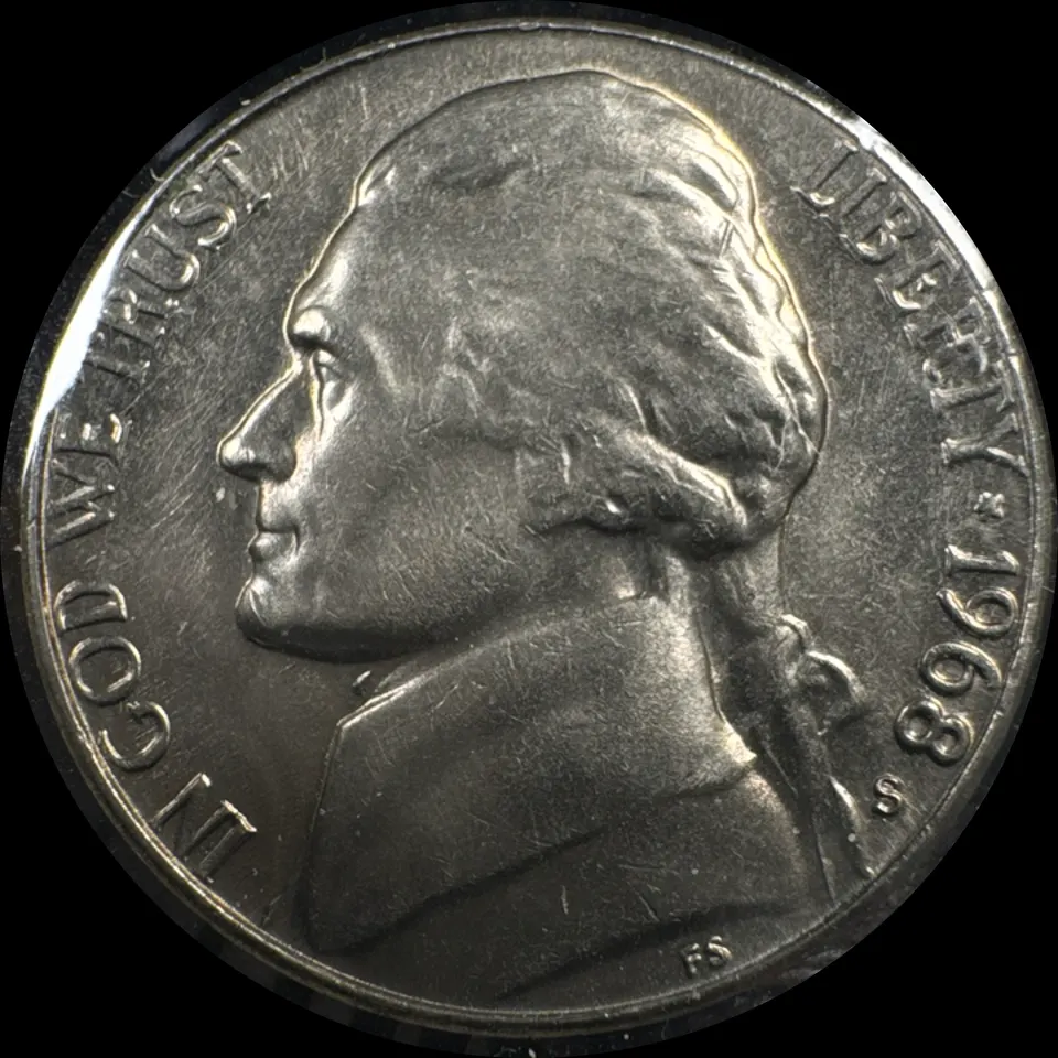 1968-S Jefferson Nickel Ungraded — front