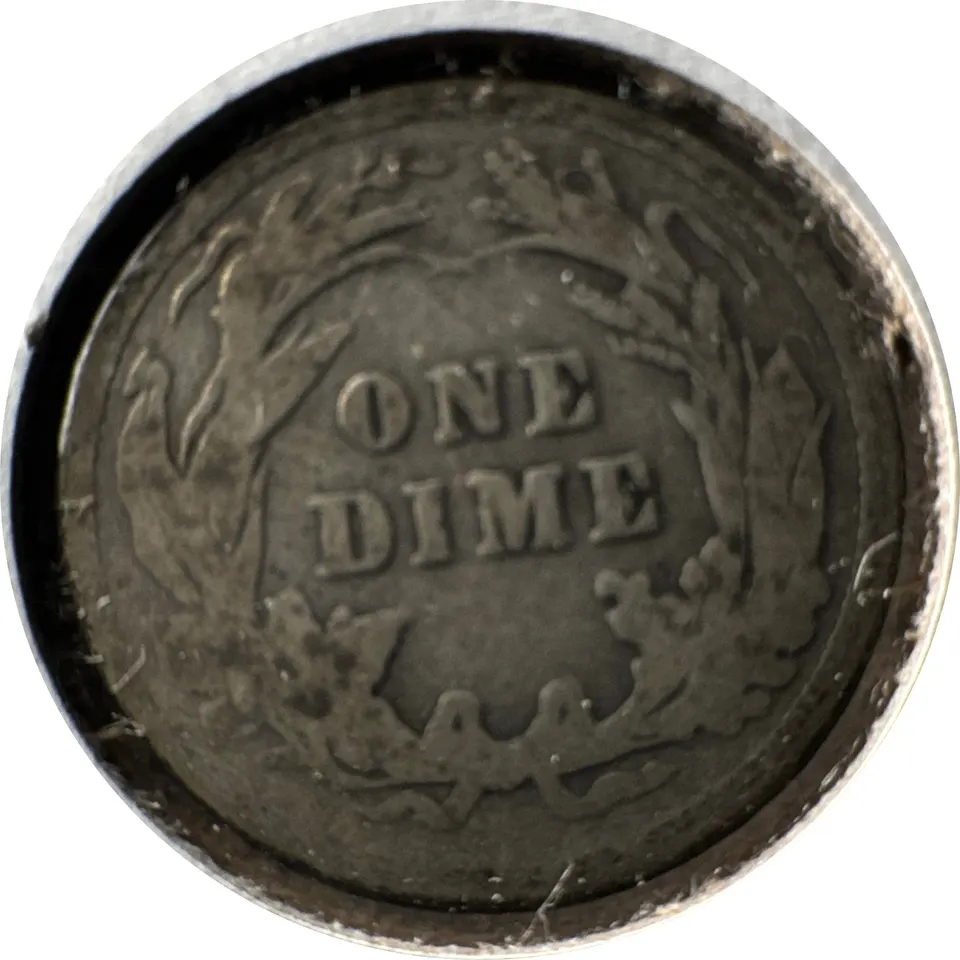 1909-P Barber Dime Ungraded — back