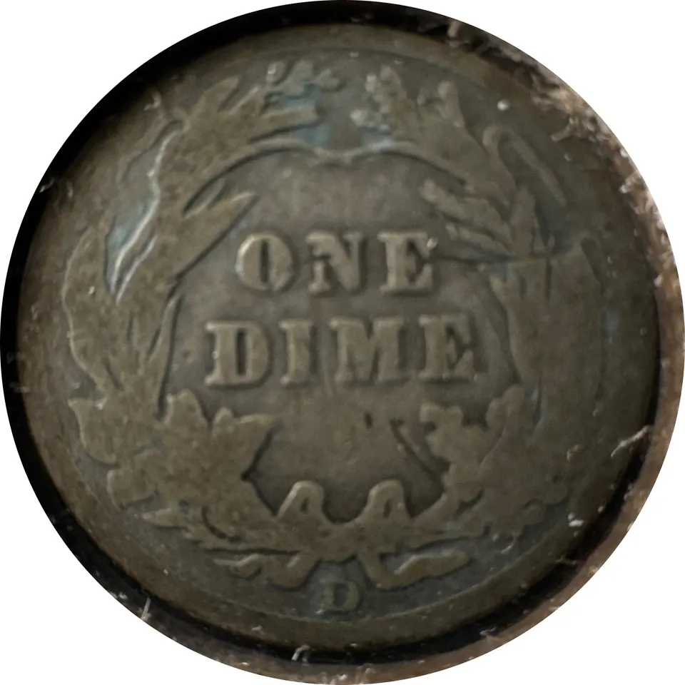 1911-D Barber Dime Ungraded — back