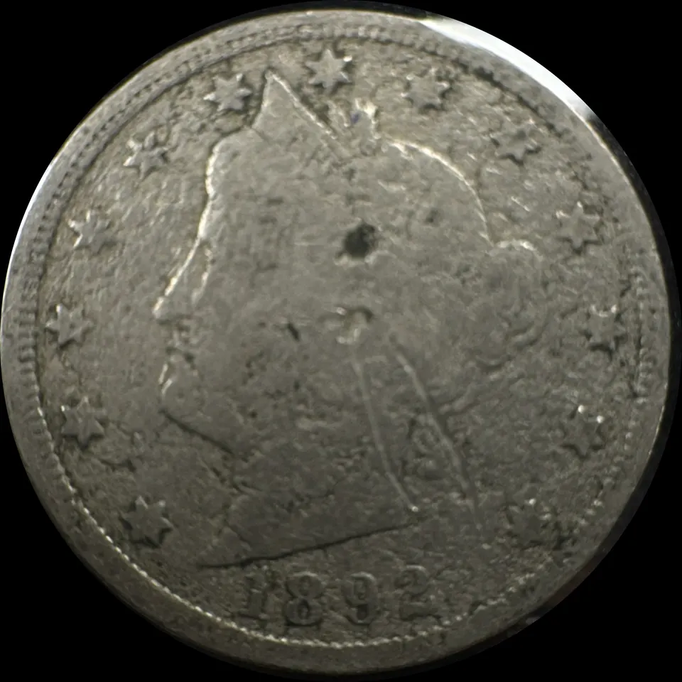 1892-P Liberty V Nickel Ungraded — front