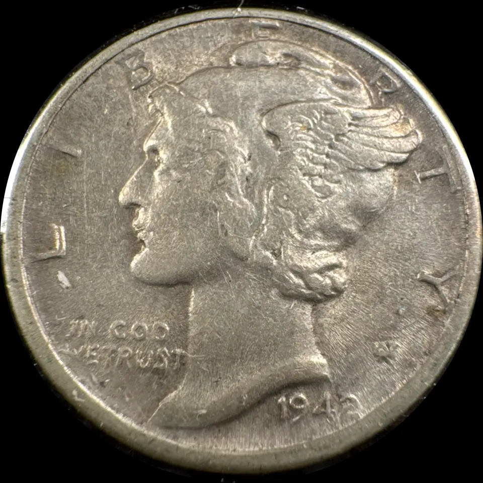 1942-D Mercury Dime Ungraded — front