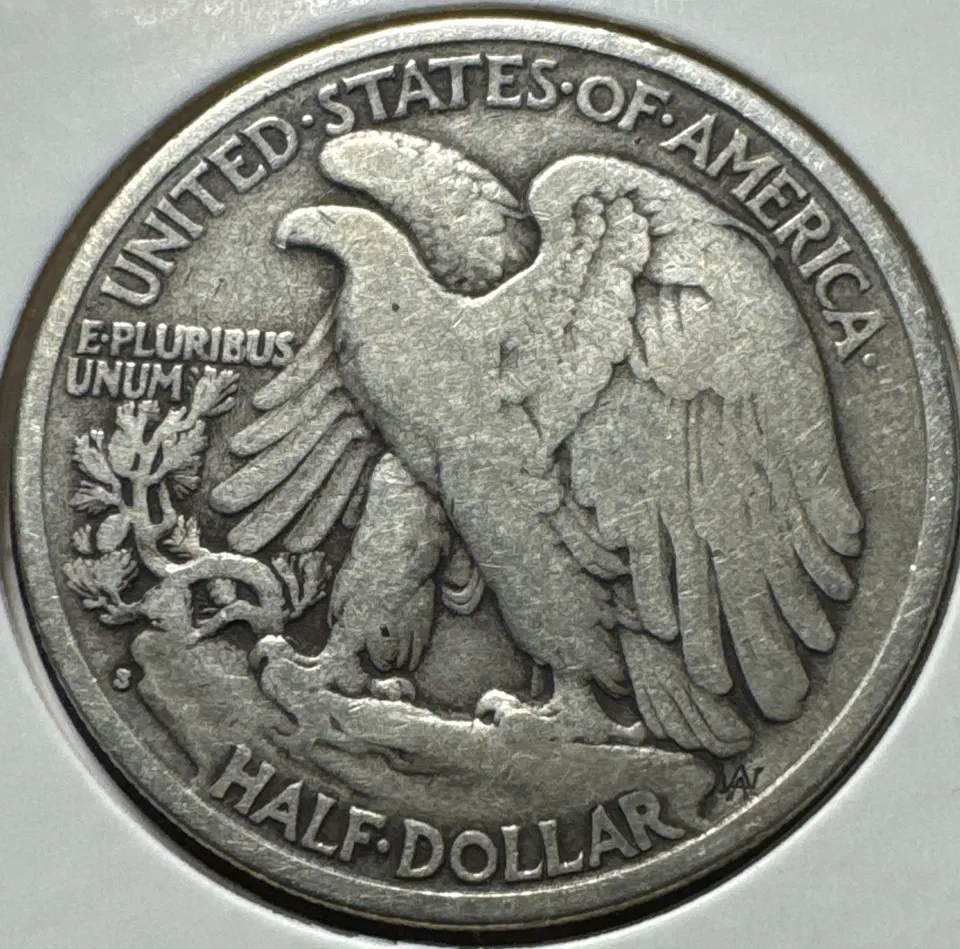 1939-S Walking Liberty Half Dollar Ungraded — back