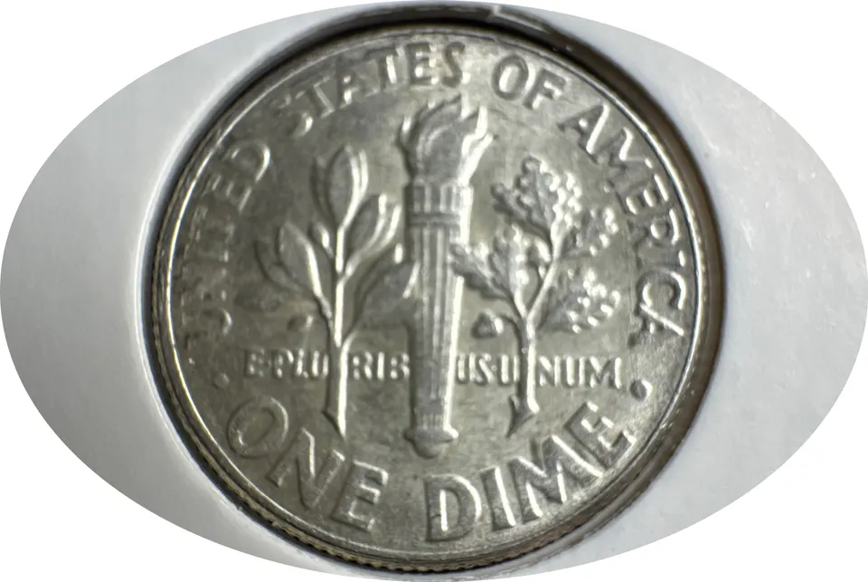 1964-P Roosevelt Dime Ungraded — back
