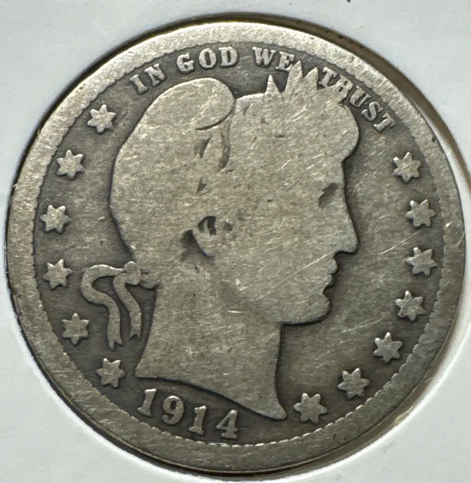 1914-P Barber Quarter Ungraded — front