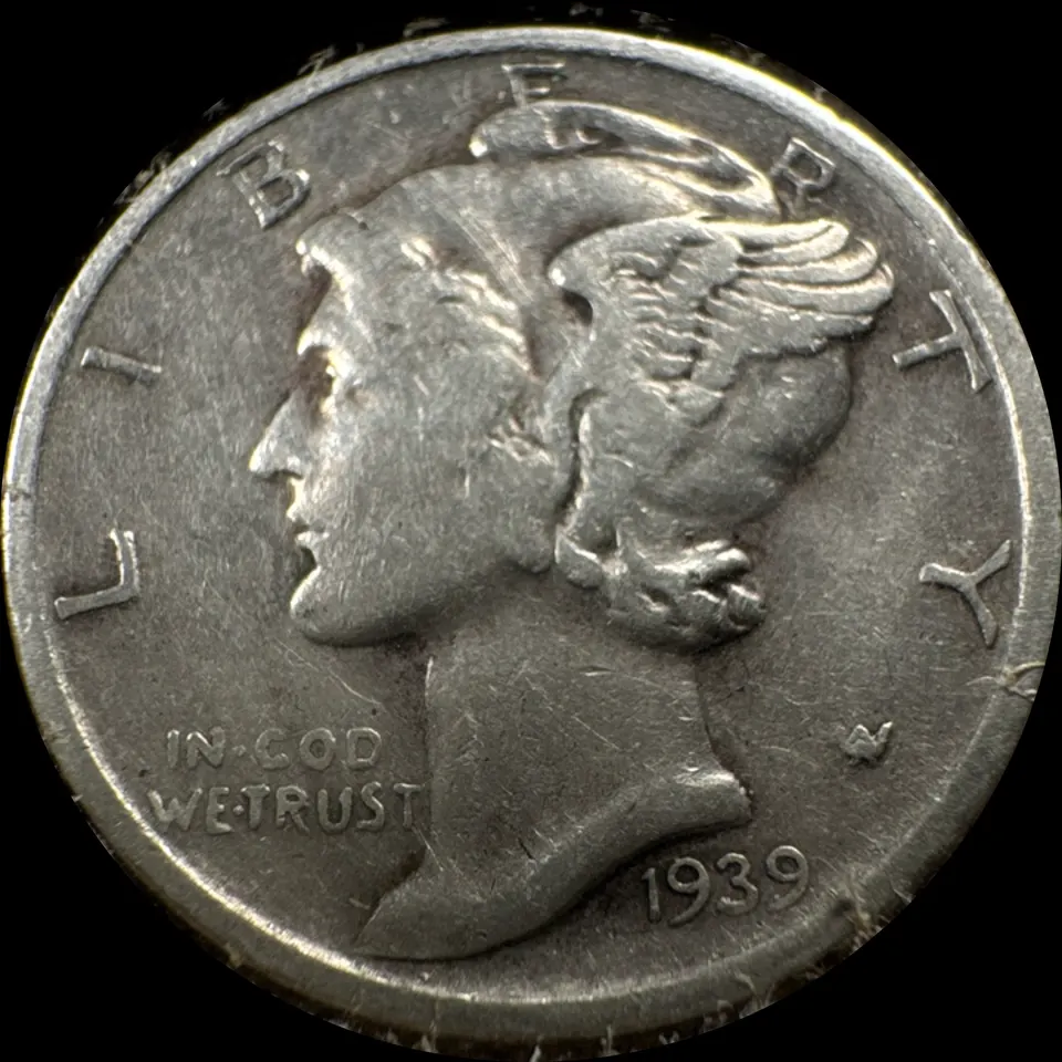 1939-S Mercury Dime Ungraded — front