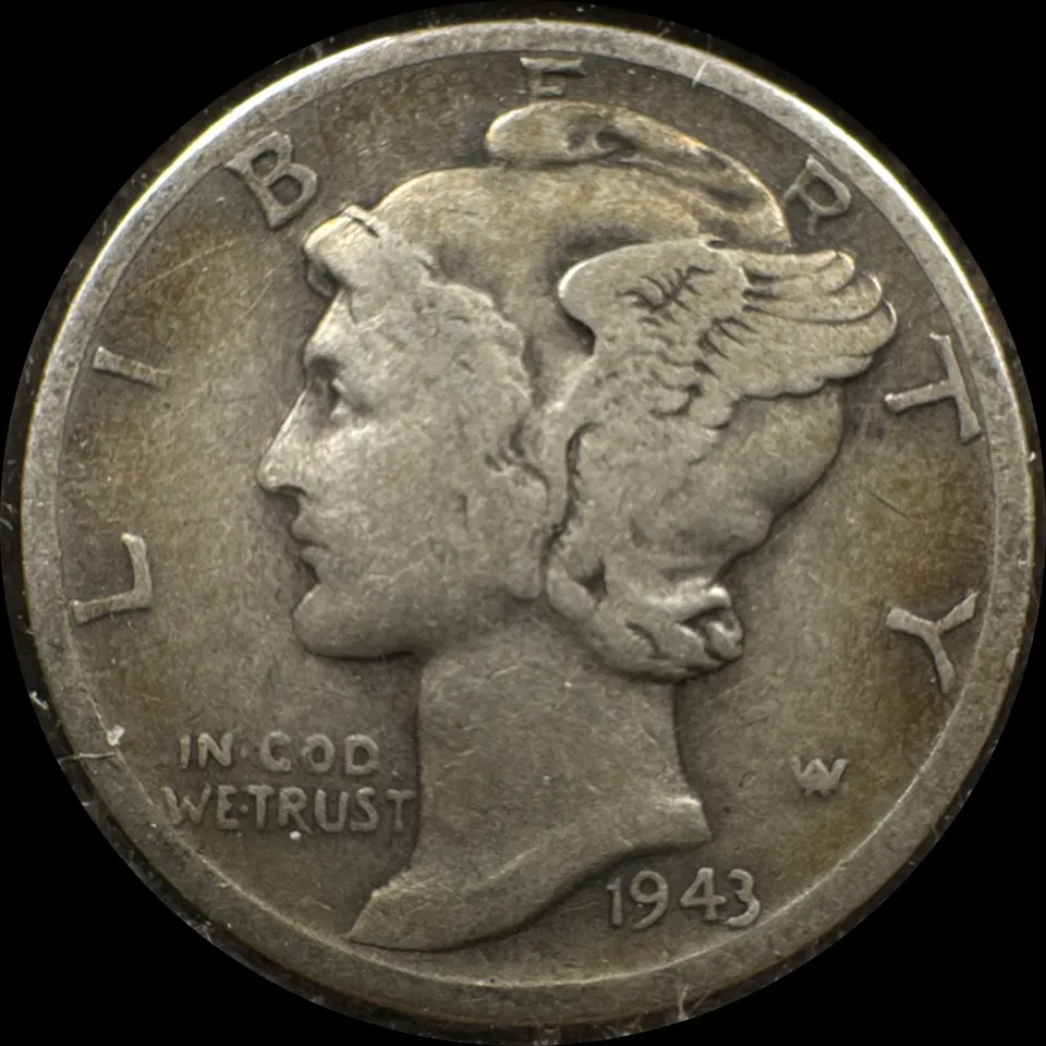 1943-D Mercury Dime Ungraded — front