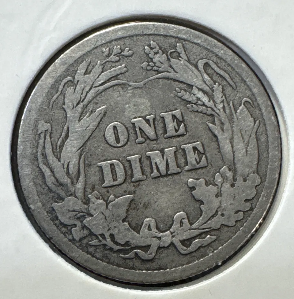 1916-P Barber Dime Ungraded — back